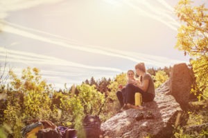 Taking a rest while hiking in Colorado SPrings