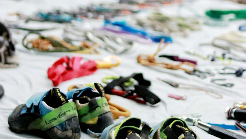 image of rock climbing gear